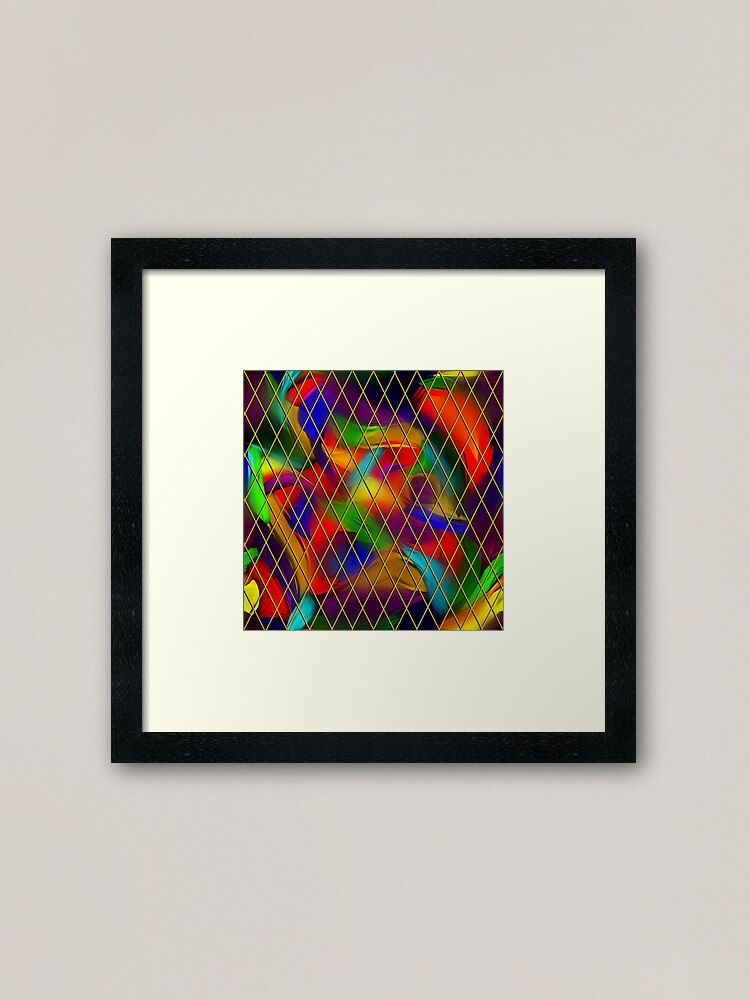 Alternate view of Golden Diamonds, Rainbow Void Framed Art Print