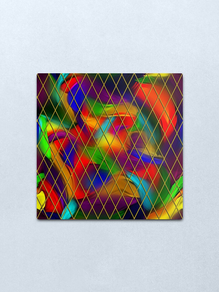 Alternate view of Golden Diamonds, Rainbow Void Metal Print