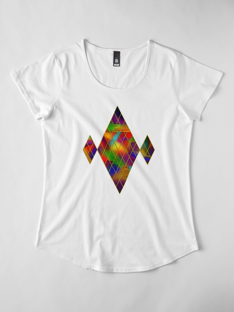 Alternate view of Golden Diamonds, Rainbow Void Premium Scoop T-Shirt