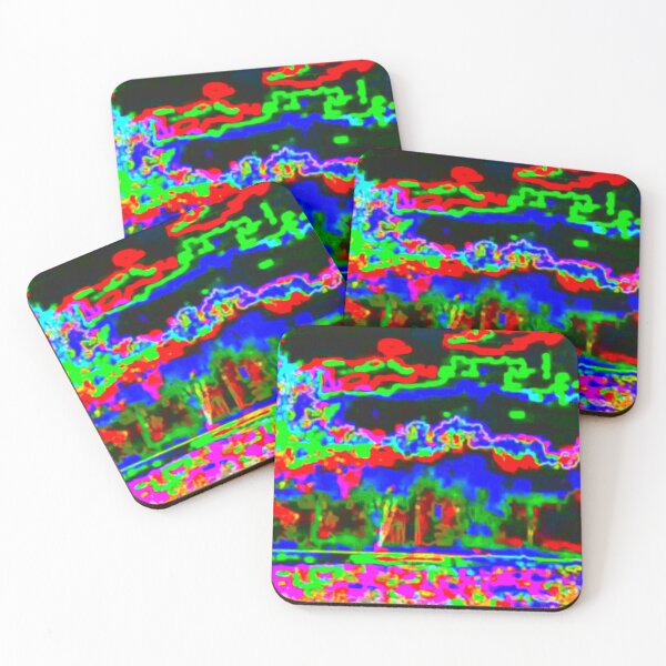 Journey into the rainbow colored fields Coasters (Set of 4)