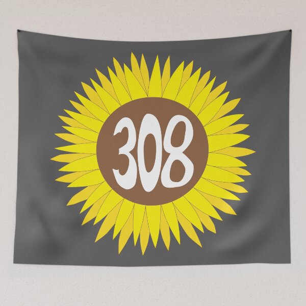 Item preview, Hand Drawn Nebraska Sunflower 308 Area Code designed and sold by itsrturn.