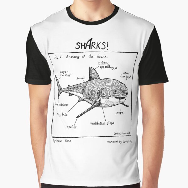 The Life of Sharks - Anatomy of a Shark Graphic T-Shirt