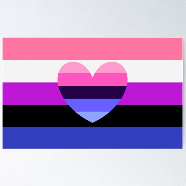 Artikelvorschau, genderfluid flag, with omnisexual heart entworfen und verkauft von Simplipride.
