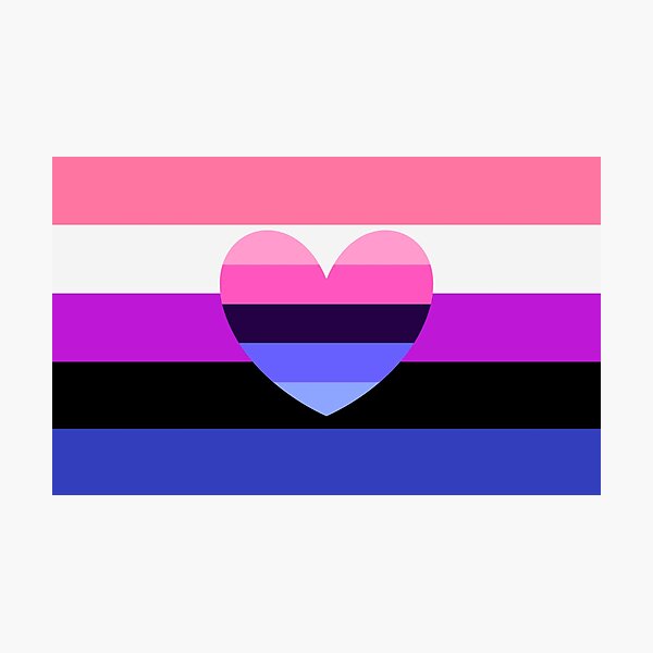Item preview, genderfluid flag, with omnisexual heart designed and sold by Simplipride.