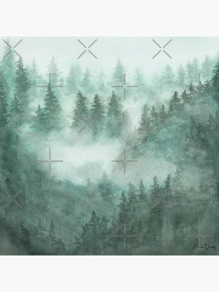 Misty Forest Art Board Print By Azure Star Art Redbubble