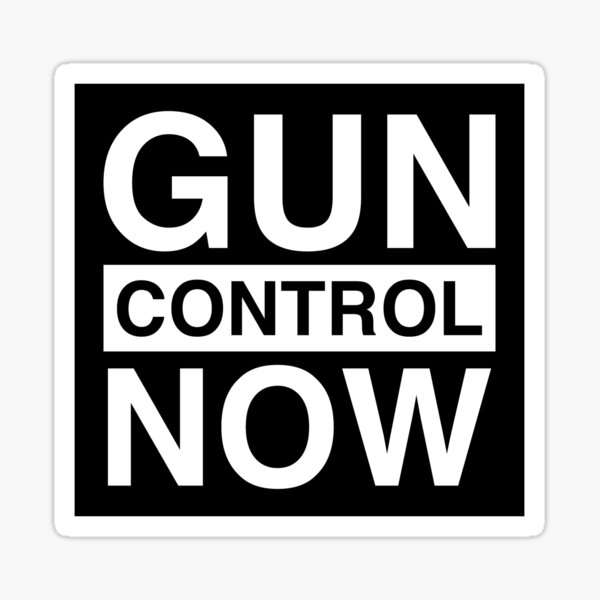 Vista previa del artículo con la obra «Pegatina "Control de armas ahora"», diseñado y vendido por feministshirts.