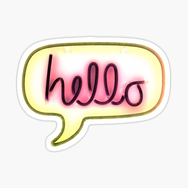 "Hello" Sticker by wydrenpng | Redbubble
