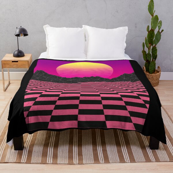 Item preview, Sunset Mountains on Retro Pink Checkerboard designed and sold by Jay Bayne.