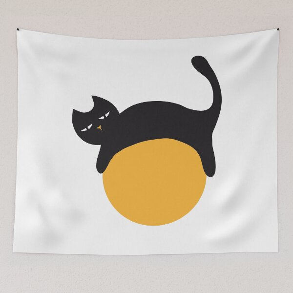 Item preview, Lazy Black Cat on ball designed and sold by onicon.