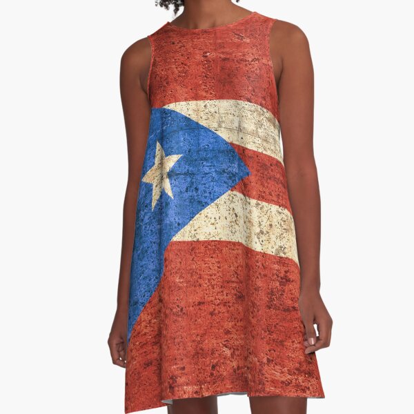Flag of Puerto Rico,Patriotic Gift A-Line Dress