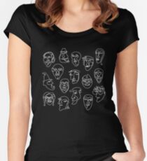 Single Line Face Design - Black version Fitted Scoop T-Shirt