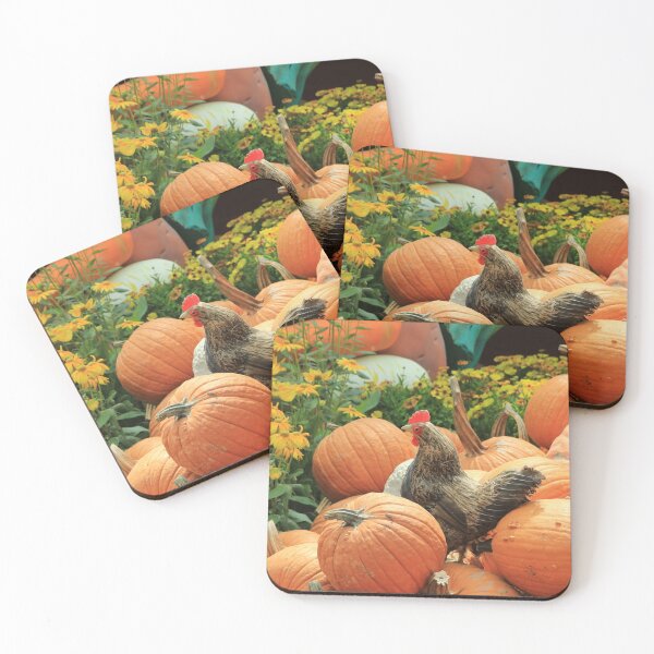 Item preview, Chicken on pumpkins designed and sold by Kirsten Covington.