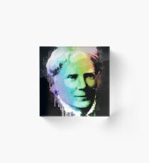 Elizabeth Blackwell Urban Grunge Painting Rainbow Spectrum Acrylic Block
