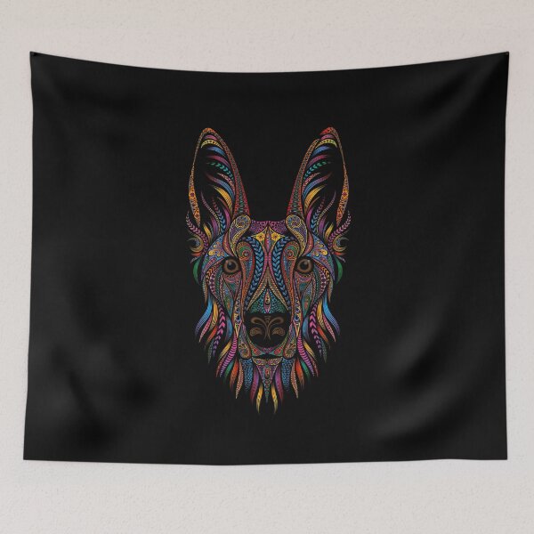 Item preview, Portrait of a shepherd dog from color patterns designed and sold by marina-arts.