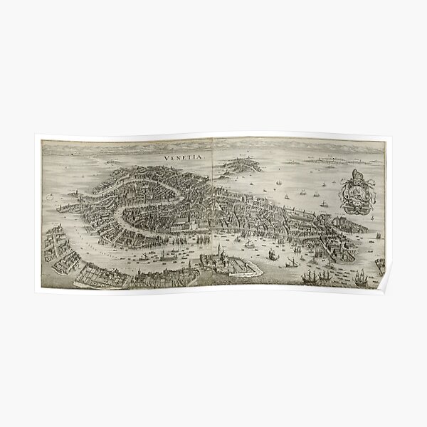 Venice-Vintage Map-1650 Poster