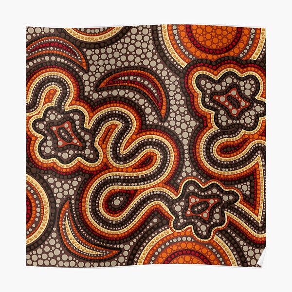 Dot Art aborigène australien inspiré # 1 Poster