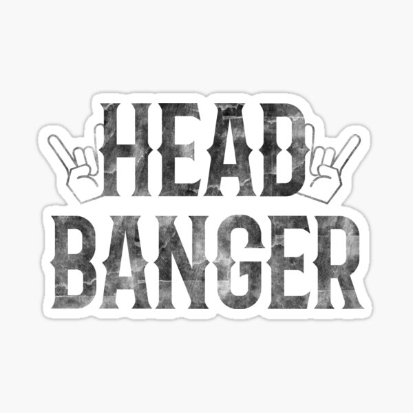 "Headbanger For Metalheads Horns Up" Sticker by playloud Redbubble