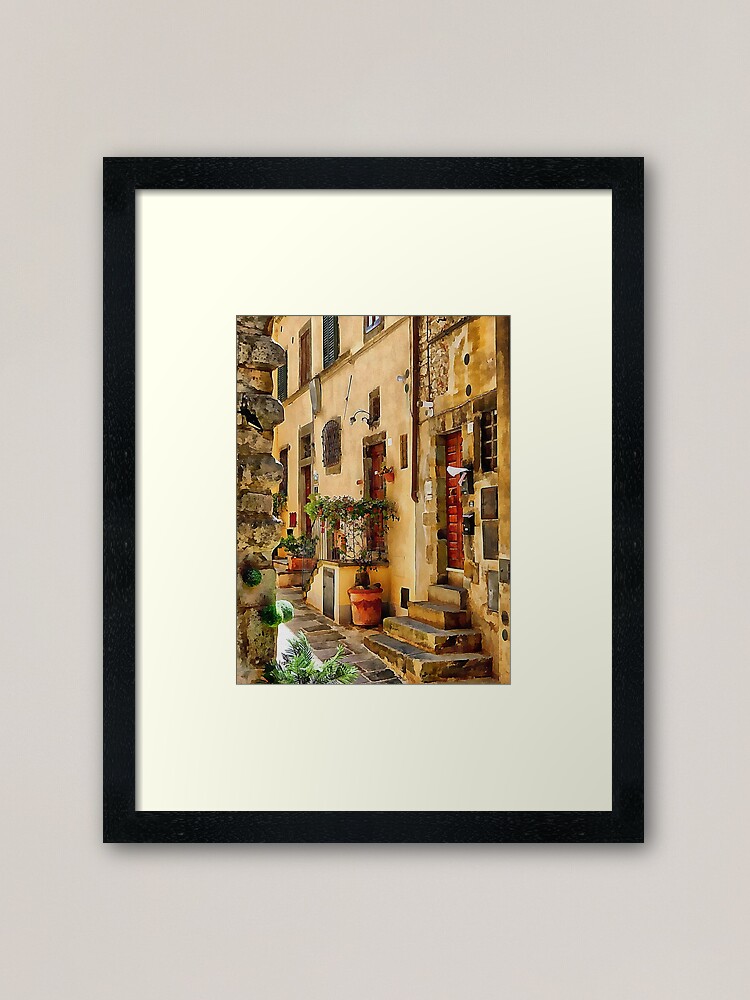 Alternate view of Around The Corner In Cortona Framed Art Print