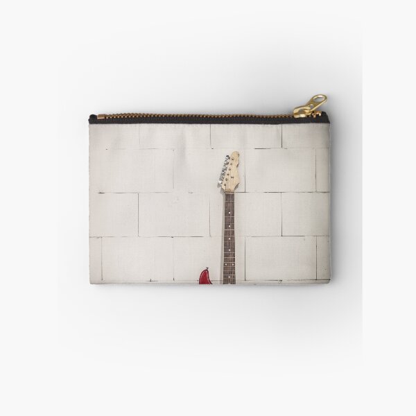 Item preview, Red electric guitar against white brick wall background designed and sold by Lukasz Szczepanski.