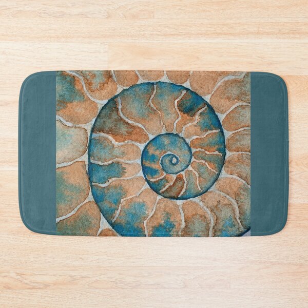 Item preview, Ammonite fossil watercolor painting designed and sold by RedFinchDesigns.