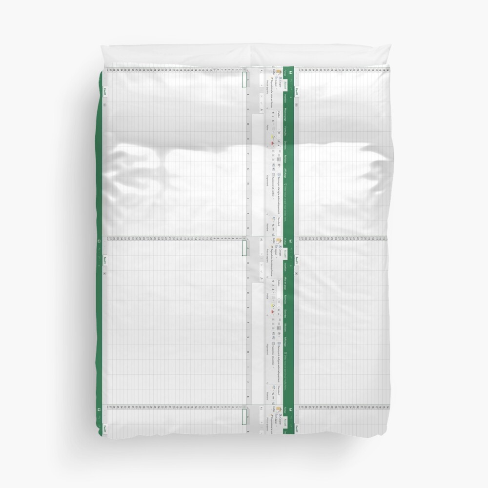 Excel spreadsheet Duvet Cover