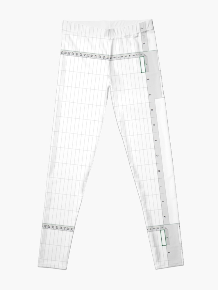Alternate view of Excel spreadsheet Leggings