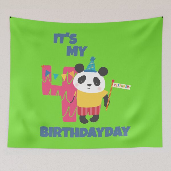 Item preview, My 4th Birthday, Happy 4th Birthday, Happy fourth Birthday Panda Design for boys and girls designed and sold by marosharaf.