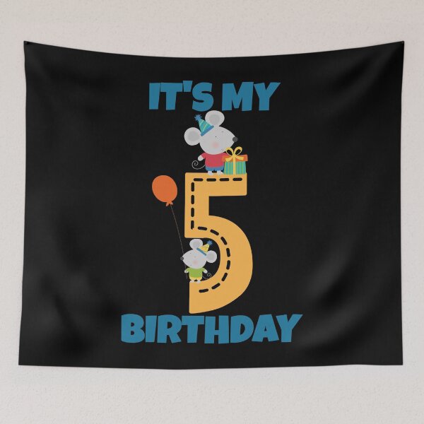 Item preview, It's My 5th Birthday, Happy 5th Birthday, Happy fifth Birthday Design for boys and girls designed and sold by marosharaf.
