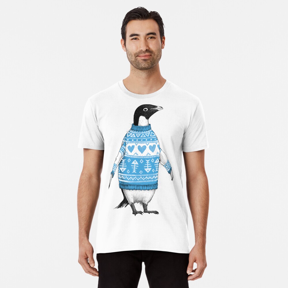 Penguin in a sweater print by Nikita Korenkov
