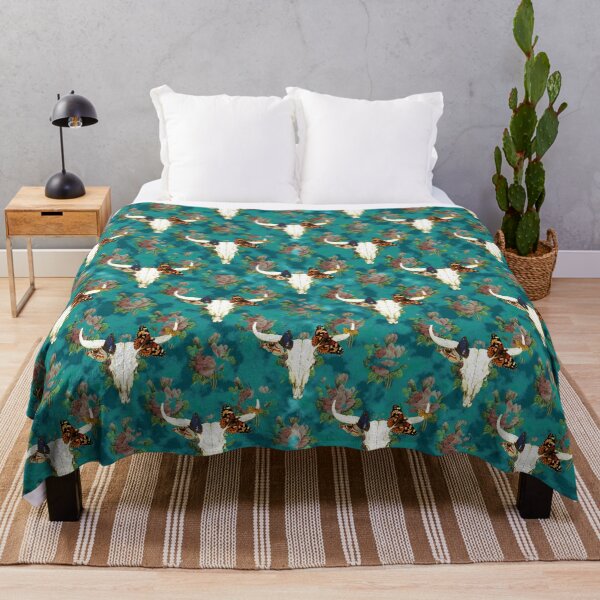 Item preview, Skull and roses - teal designed and sold by CharlieCreates.