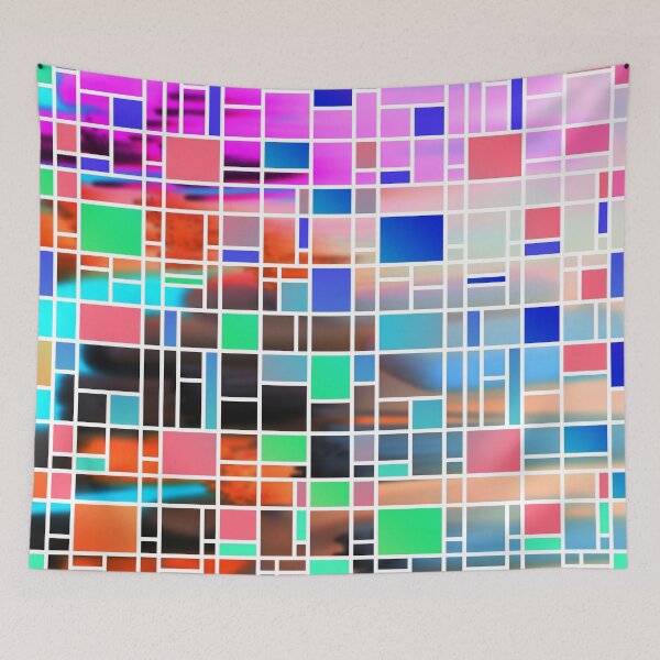 Item preview, Abstract Multicolour Modern Art Grid Pattern designed and sold by MarkUK97.