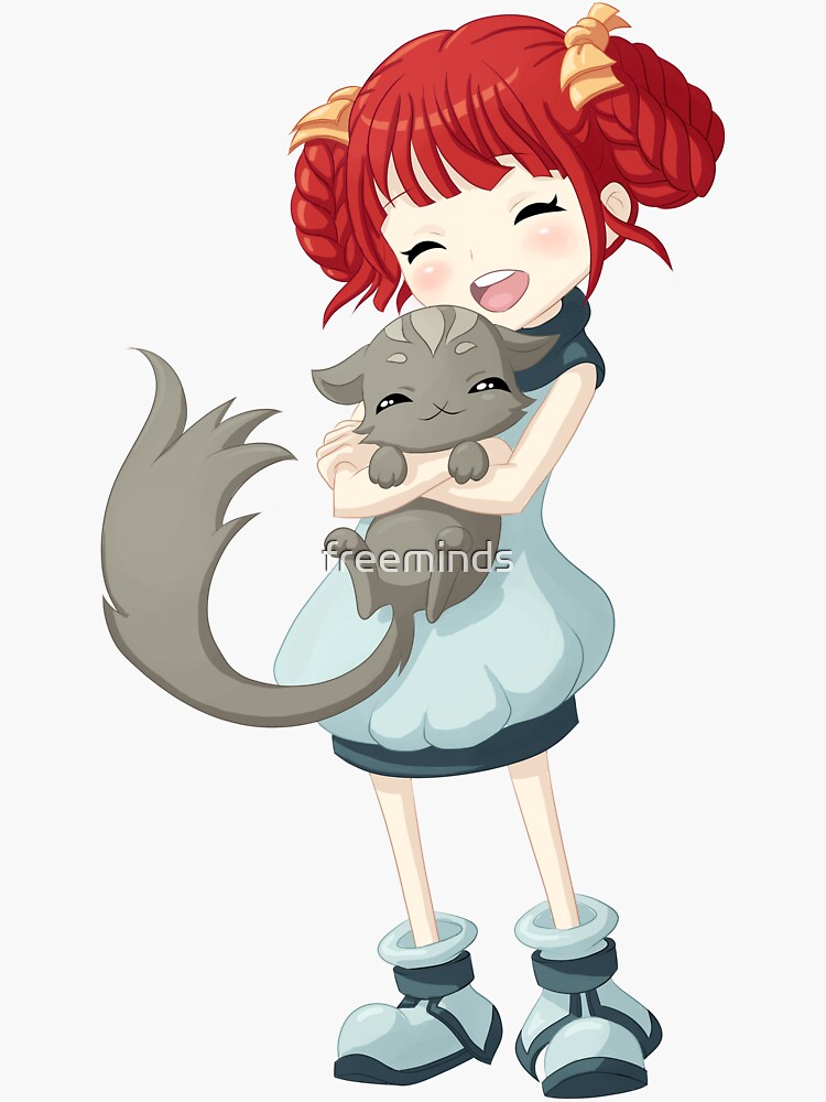 Girl and a Cat by freeminds