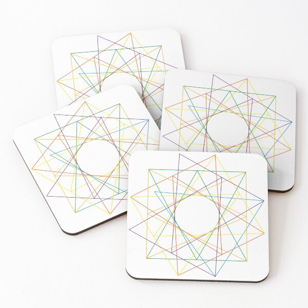 Item preview, A geometric line-art star design with the colors of the rainbow designed and sold by Saskia Beeldman.