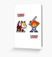 Thundercats 8bit Lion-O and Snarf Greeting Card