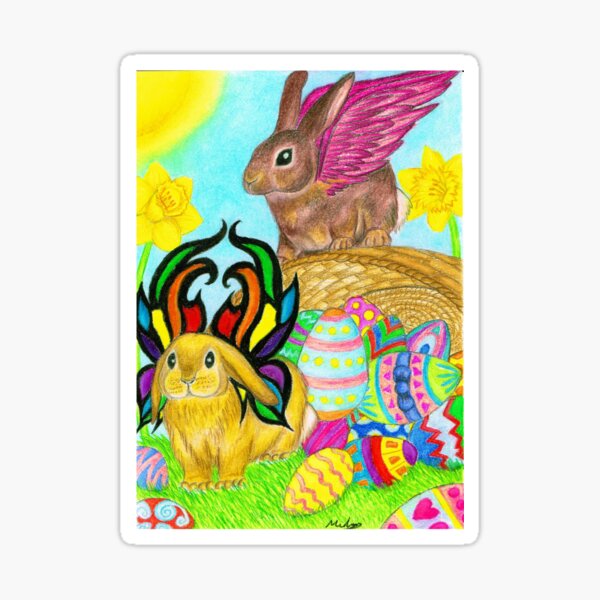 Item preview, Easter bunnies with wings designed and sold by Melanie Jeyakkumar.