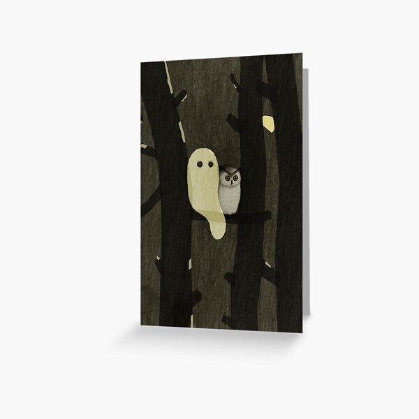 Aperçu de l'œuvre Little Ghost & Owl créée et vendue par LinetteNo.