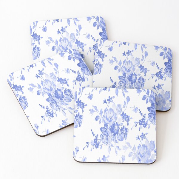 Item preview, Blue and White Flowers Pattern designed and sold by MurphyMorganGifts.