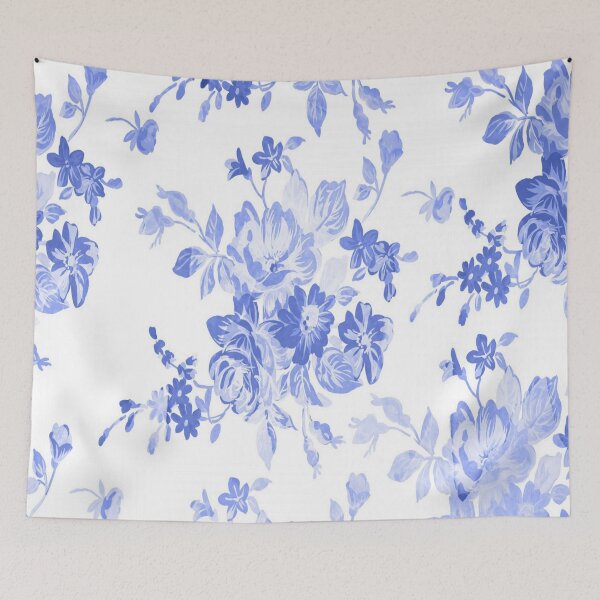 Item preview, Blue and White Flowers Pattern designed and sold by MurphyMorganGifts.