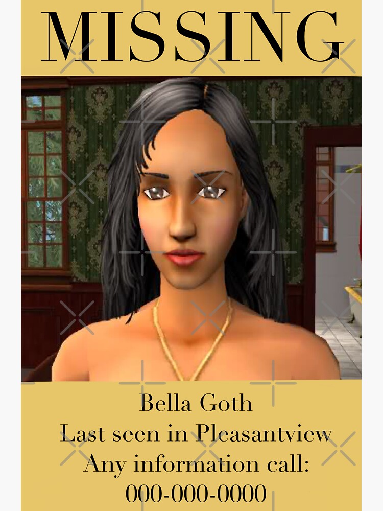 Thumbnail 3 of 3, Sticker, Bella Goth is missing designed and sold by K-AEyston.