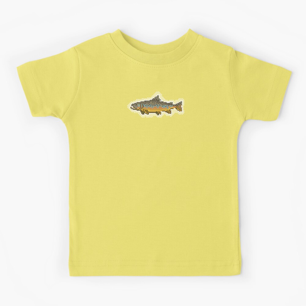 Pixel Art Brown Trout Fishing Shirt | Kids T-Shirt