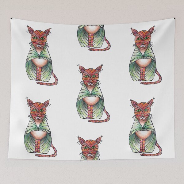Item preview, Fancy Cat with Green Cloak  designed and sold by CarolineLembke.