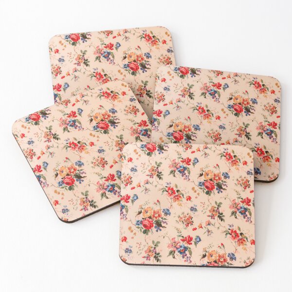 Item preview, Vintage Flowers On Pink Background Floral Pattern designed and sold by MurphyMorganGifts.