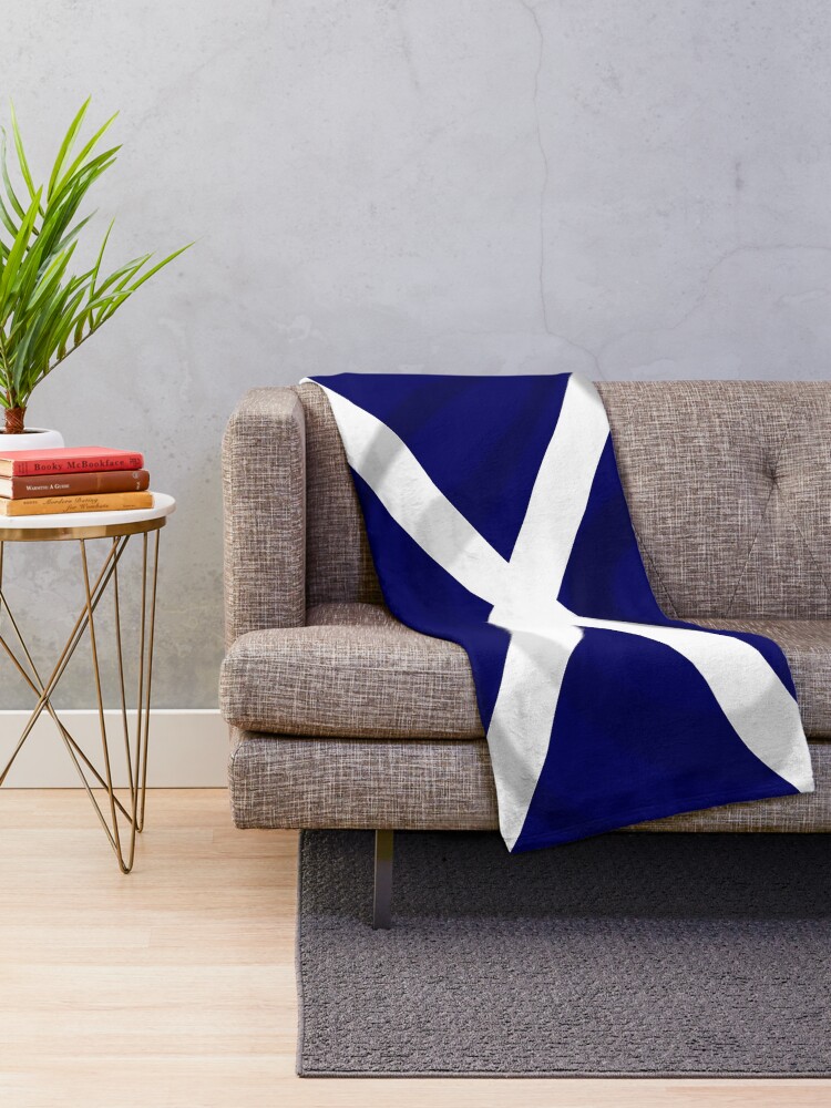Alternate view of SALTIRE FLAG. FULL COVER. Scotland, Flag of Scotland, Scottish Flag, Saltire, SNP, S.N.P, Scottish Independence, Scots. Throw Blanket