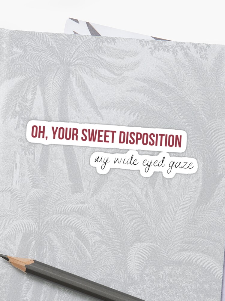 Oh Your Sweet Disposition My Wide Eyed Gaze All Too Well Taylor Swift Red Lyrics Glossy Sticker By Bombalurina