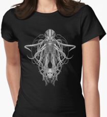 Cthulhu / Kraken in Black and White Women's Fitted T-Shirt
