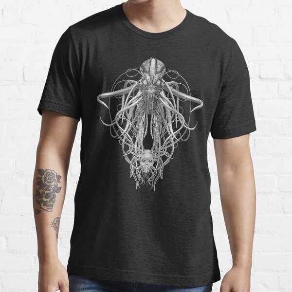 Cthulhu / Kraken in Black and White Essential T-Shirt