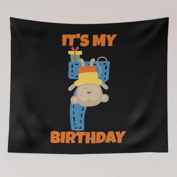 Item preview, It's My 7th Birthday, Happy 7th Birthday, Happy seventh Birthday Monkey Design for boys and girls designed and sold by marosharaf.