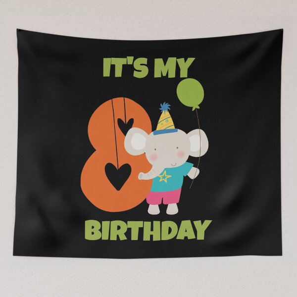 Item preview, It's My 8th Birthday, Happy 8th Birthday, Happy eighth Birthday Elephant Design for boys and girls designed and sold by marosharaf.