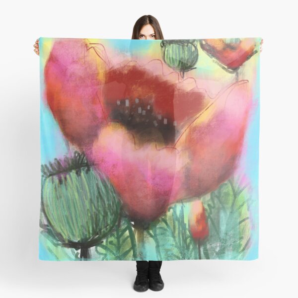Poppies Near And Far Scarf