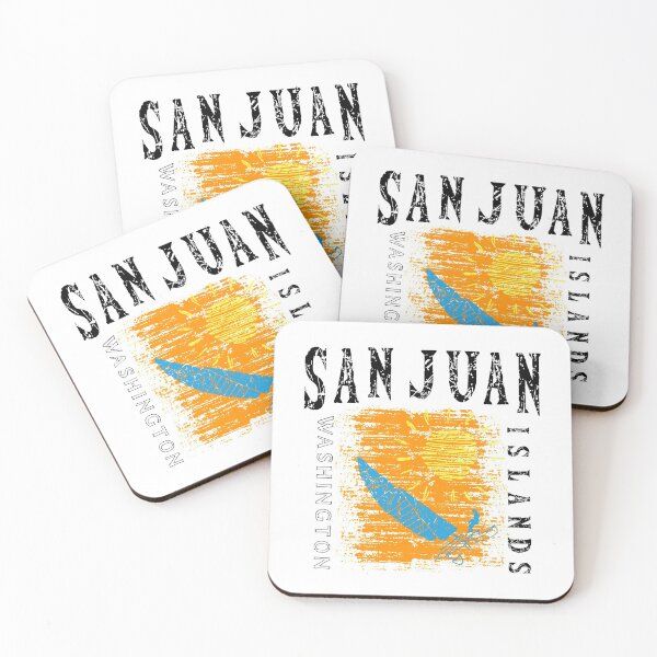 Item preview, San Juan Islands Washington Sailing Catamaran Sailboat Beam Reach Orange WA designed and sold by ArtByBollwitt.